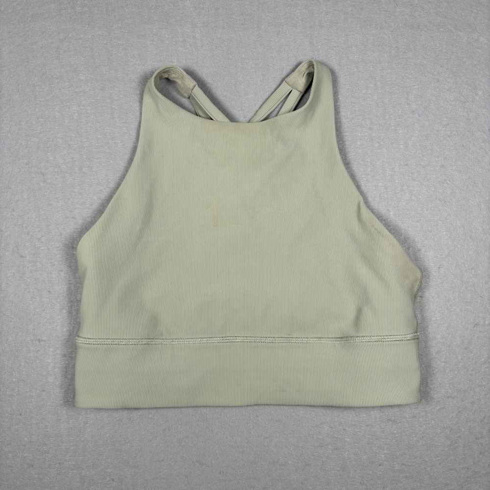 Lululemon Energy Bra Womens Size 6 High Neck Light Green Medium Support W2CK9S